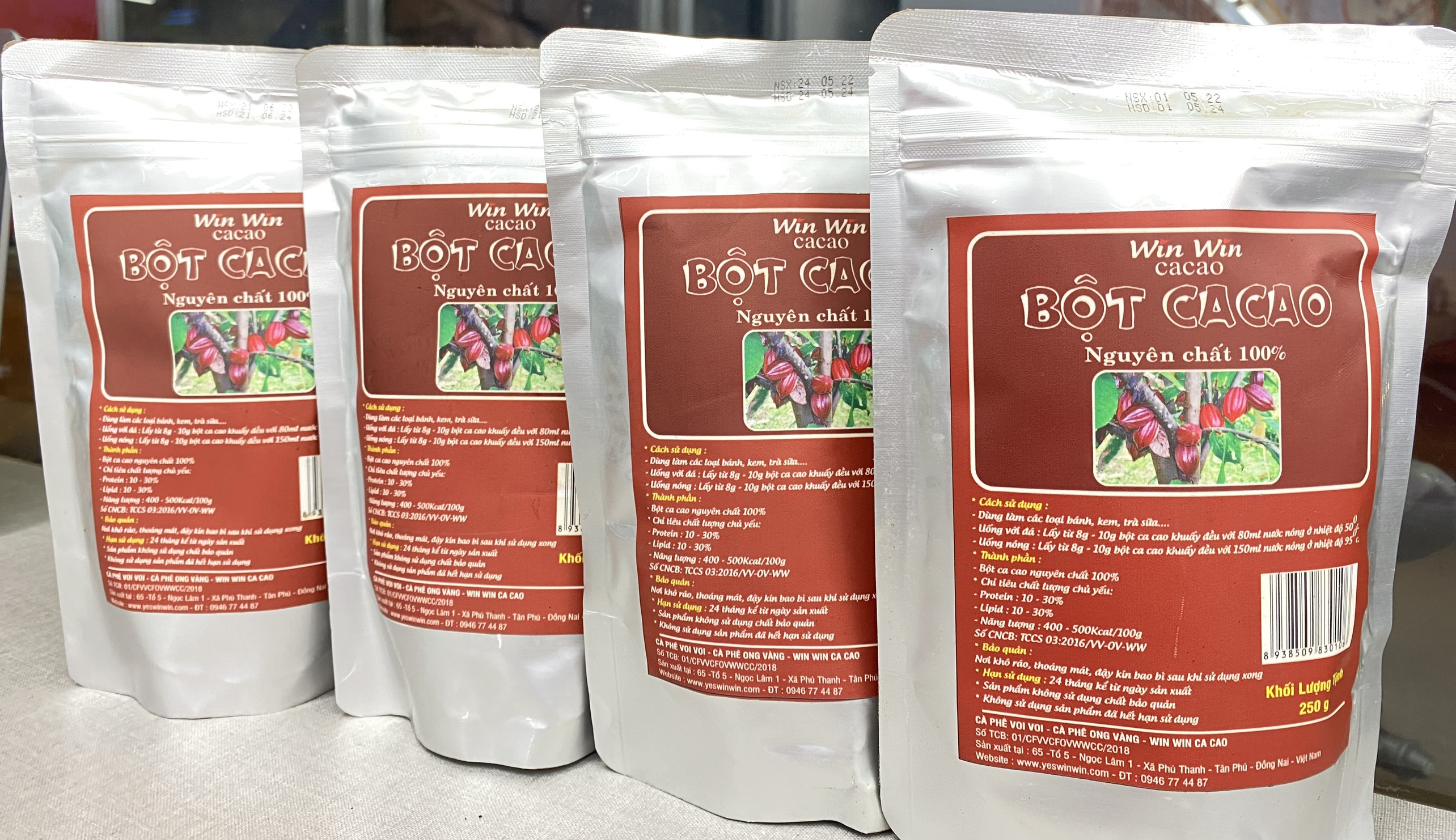Bột Ca cao Nguyên Chất 100% - Cacao Yes Win Win 250Gr