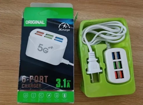 （US  Plug）Ổ Cắm Điện USB Bộ Chia HUB Ổ Cắm Mở Rộng Mini USB 6 Cổng Cắm Sạc Nhanh Đa Năng Cho Văn Phòng