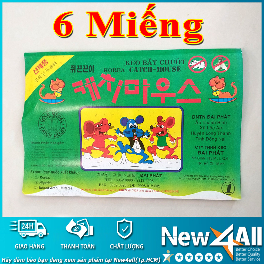 [HCM][Giảm phí vận chuyển 10k] Combo 06 Keo dính chuột Đại Phát | Catch Mouse Korea - New4all