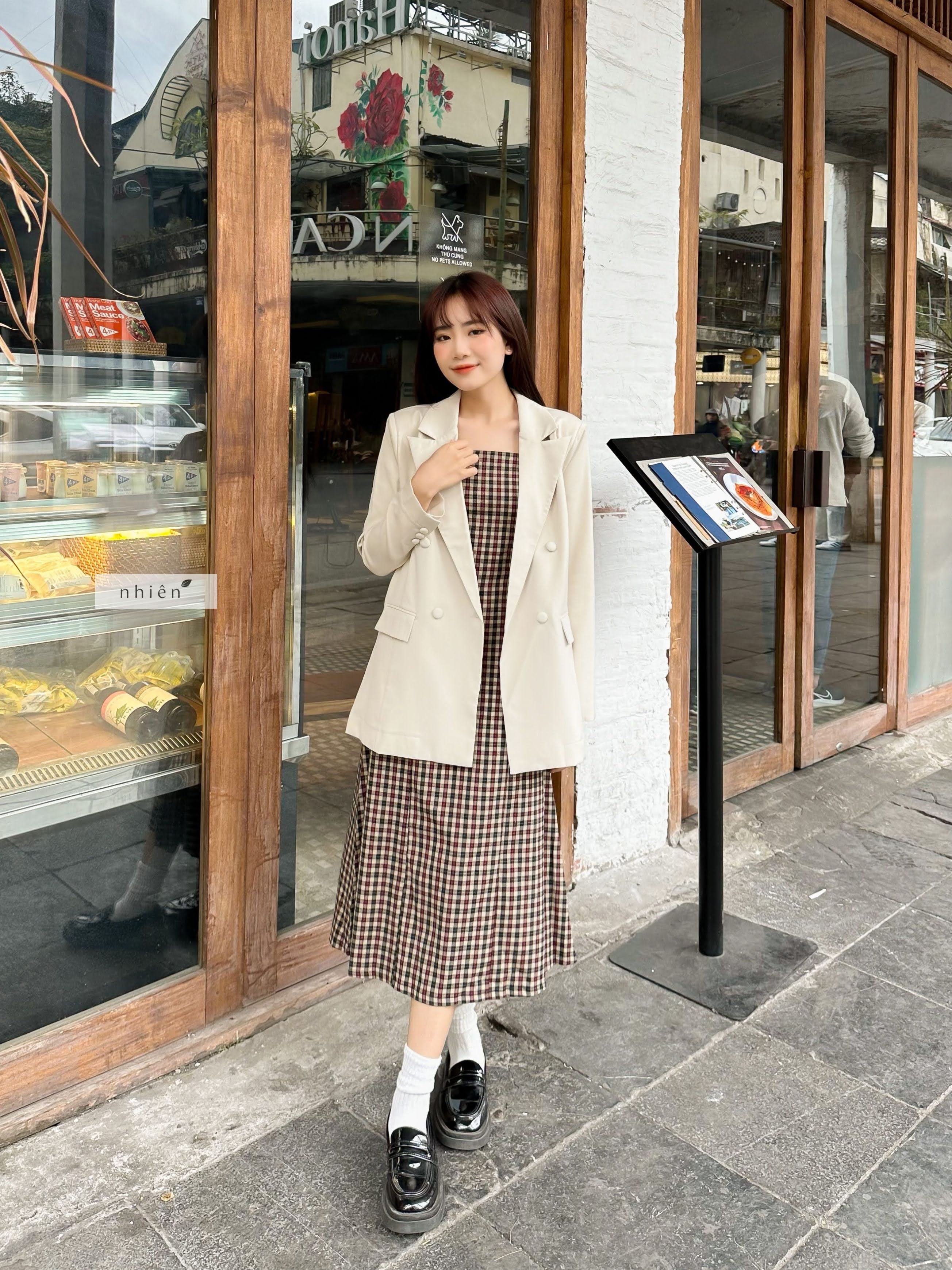 Áo khoác blazer basic phối nút nhiennofficial BK15