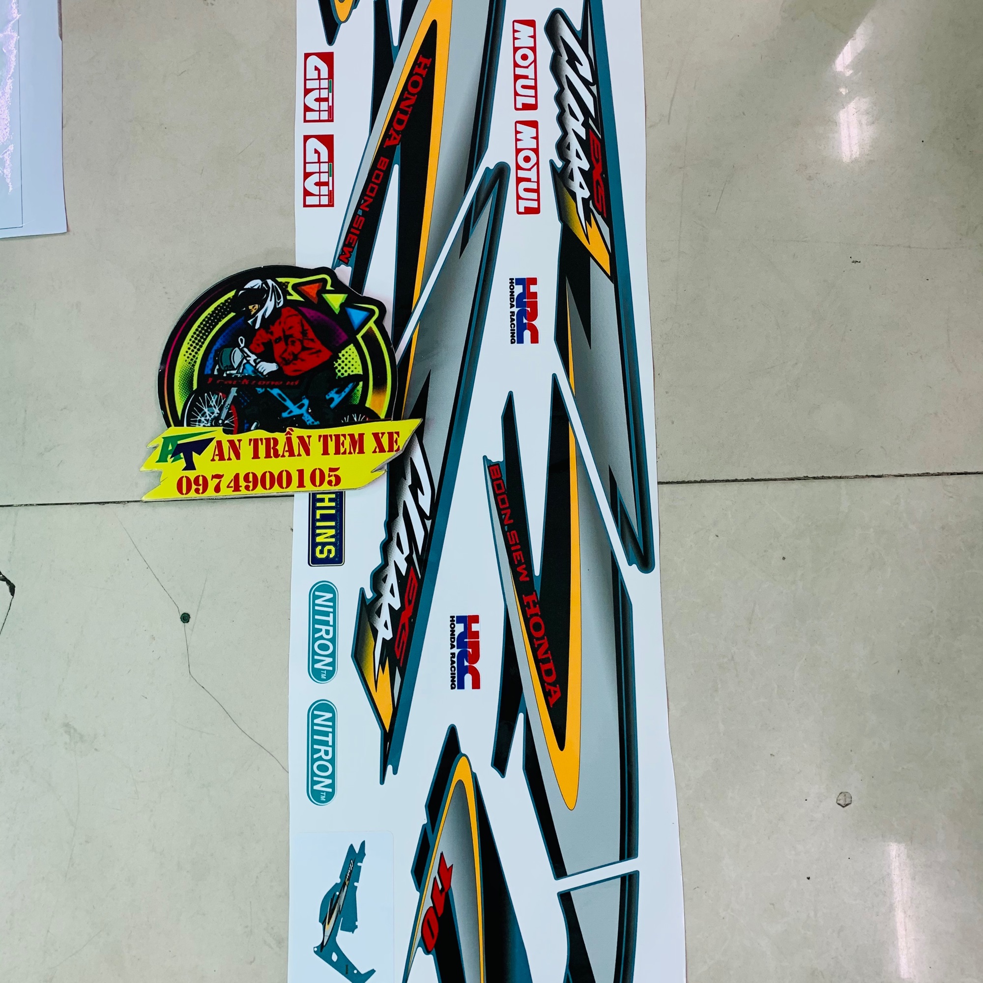 [HCM]Tem rời wave nhỏ xám xi măng bản 3 lớp bóng hoặc nhám cao cấp