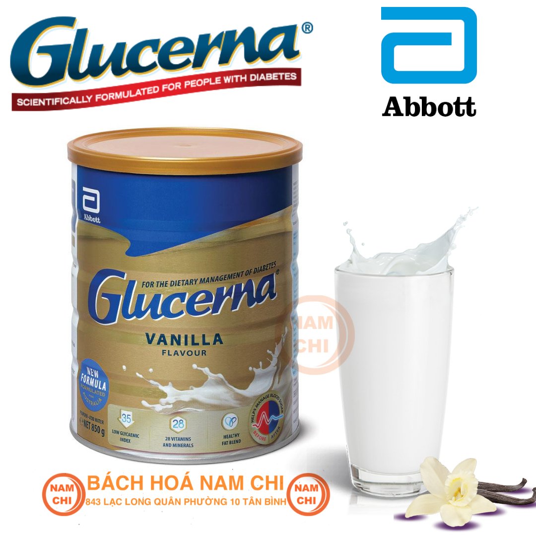 Sữa Bột Abbott Glucerna Úc Vanilla Dành Cho Người Tiểu Đường 850g