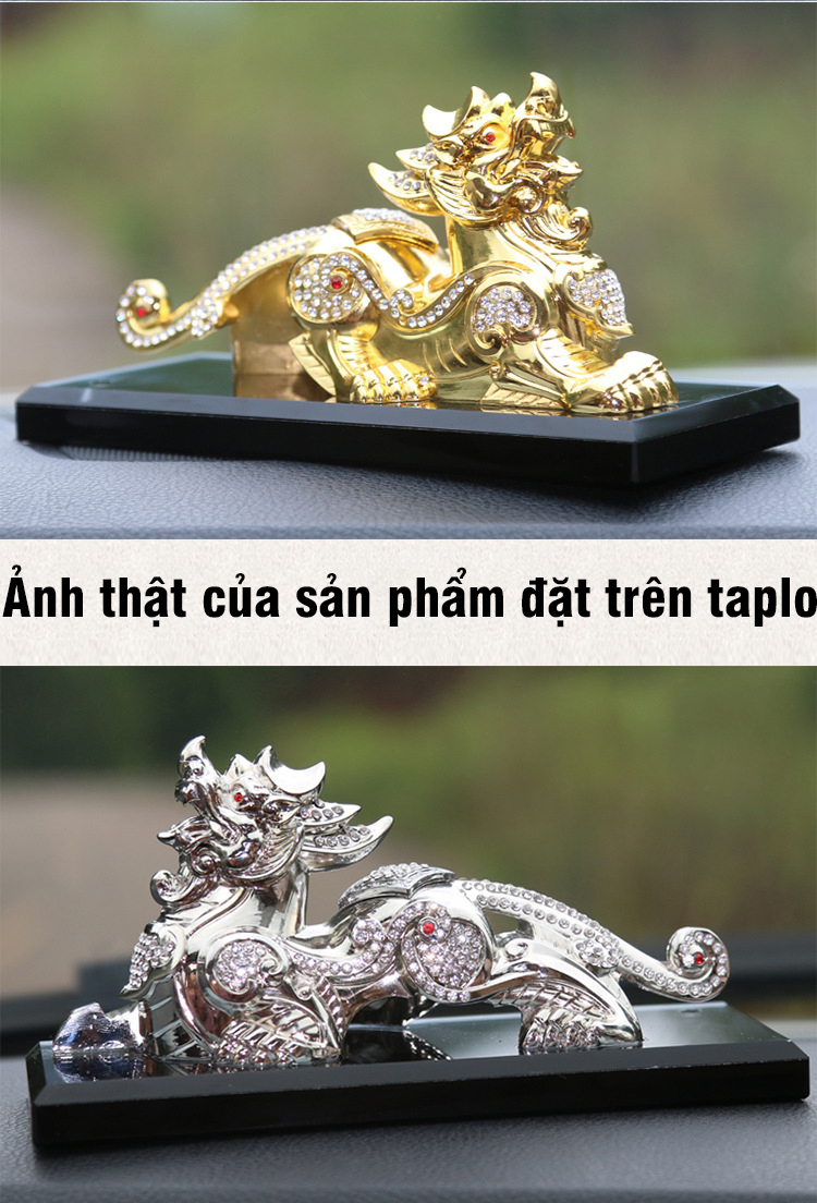 Tượng Tỳ Hưu Phong Thủy Trang Trí Ô Tô Bàn Làm Việc Cao Cấp Tặng Nước Hoa