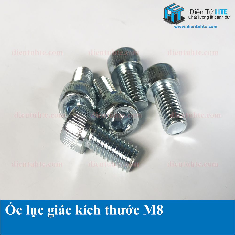 Ốc lục giác M8 kèm long đền, vênh, tán