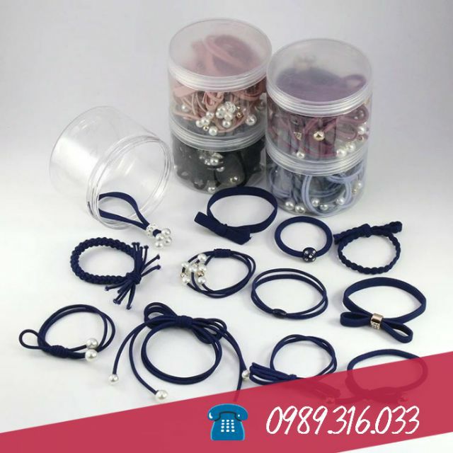 Hộp 12 dây buộc tóc cá tính cho bạn gái