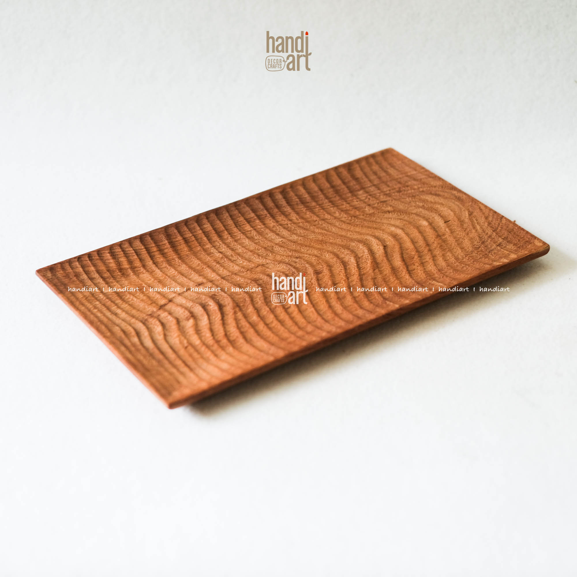 Đĩa gỗ đỏ chữ nhật, Dĩa gỗ decor (30x20cm)