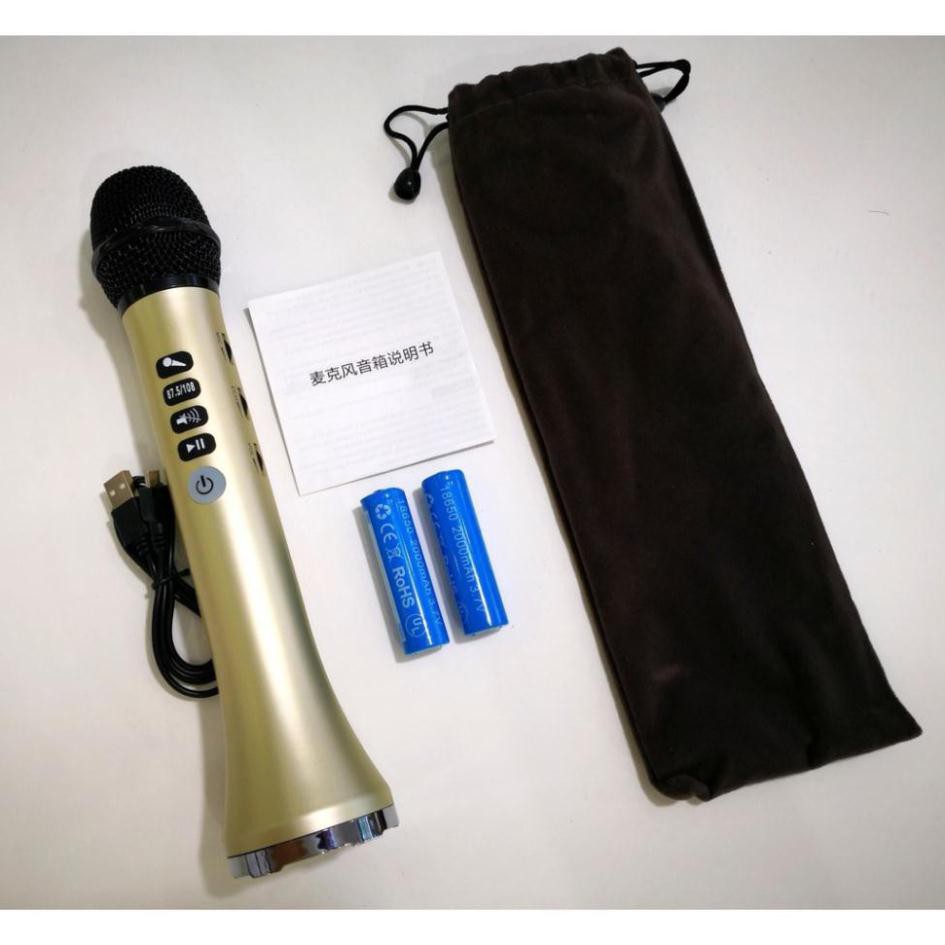 Micro Bluetooth kiêm loa Cao Cấp Mic L-698 Hút Âm  , Chống Hú Rè hát karaoke công suất 15w hỗ trợ kết hát trực tiếp trên Ôtô
