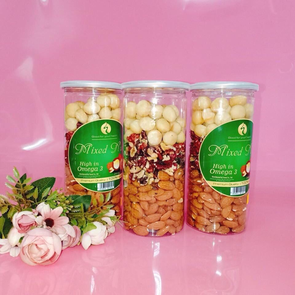 [HCM]Mixed nuts 3 hạt gồm óc chó đỏ macca hạnh nhân
