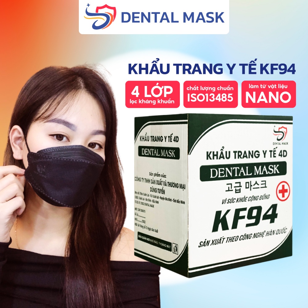 Khau trang KF94 set 10 chiếc Dental Mask 4 lớp kháng khuẩn, bảo vệ làn da