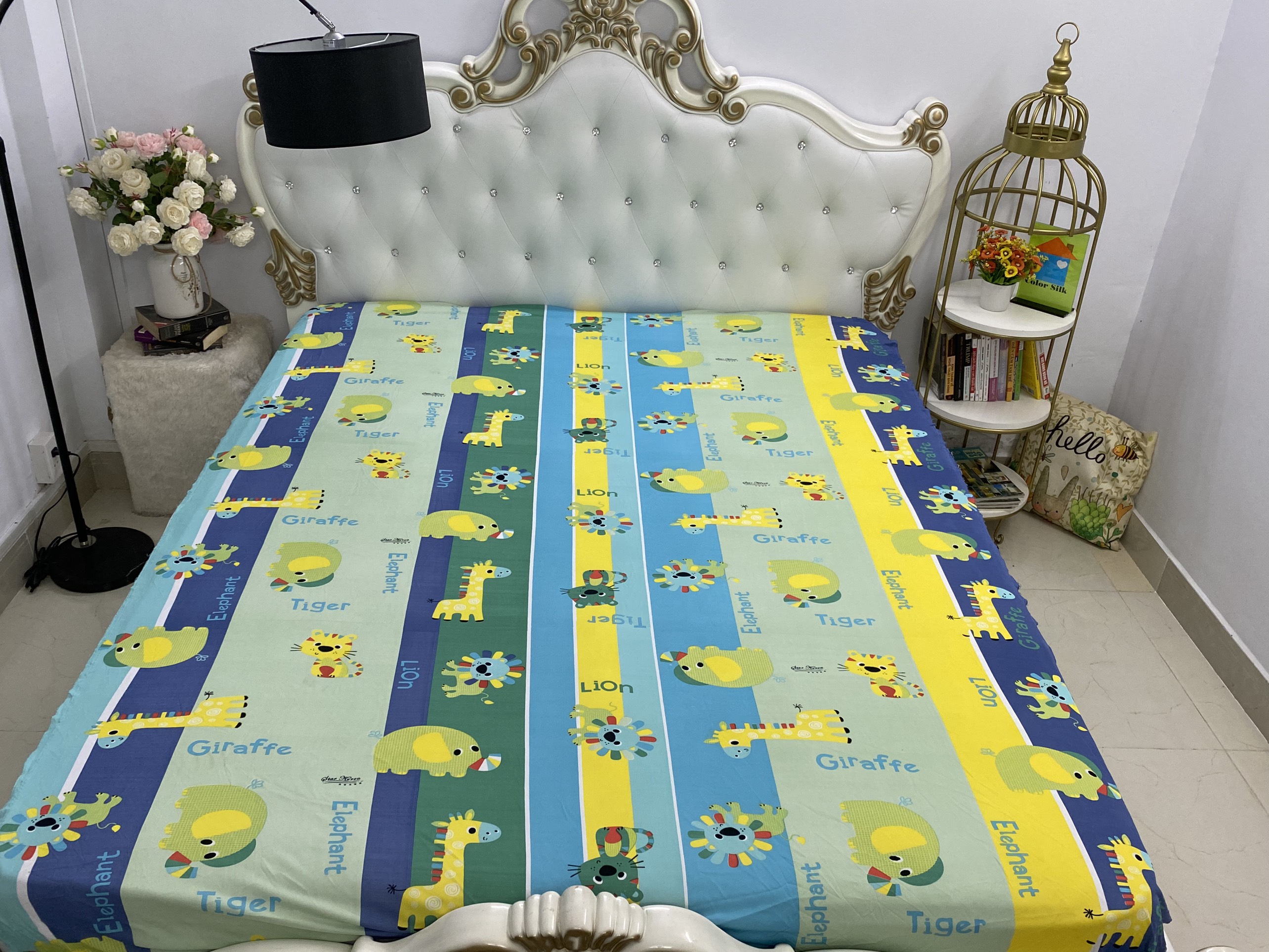 Bộ ga Thun Lạnh Hàn Quốc 4 món họa tiết Hoạt hình