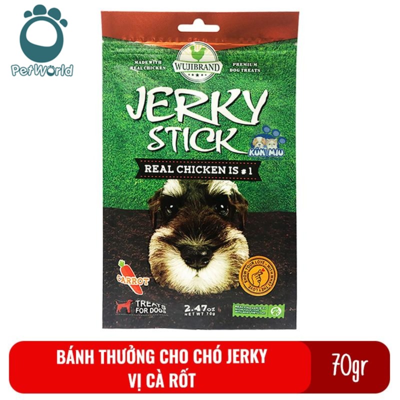 Bánh thưởng cho chó Jerky 70gr - Vị cà rốt