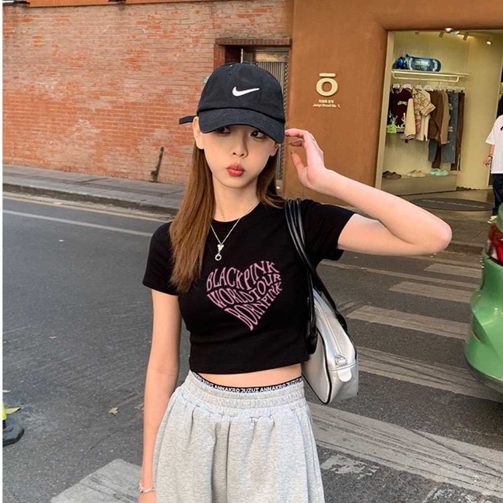 Pink heart BLACKPINK crop top