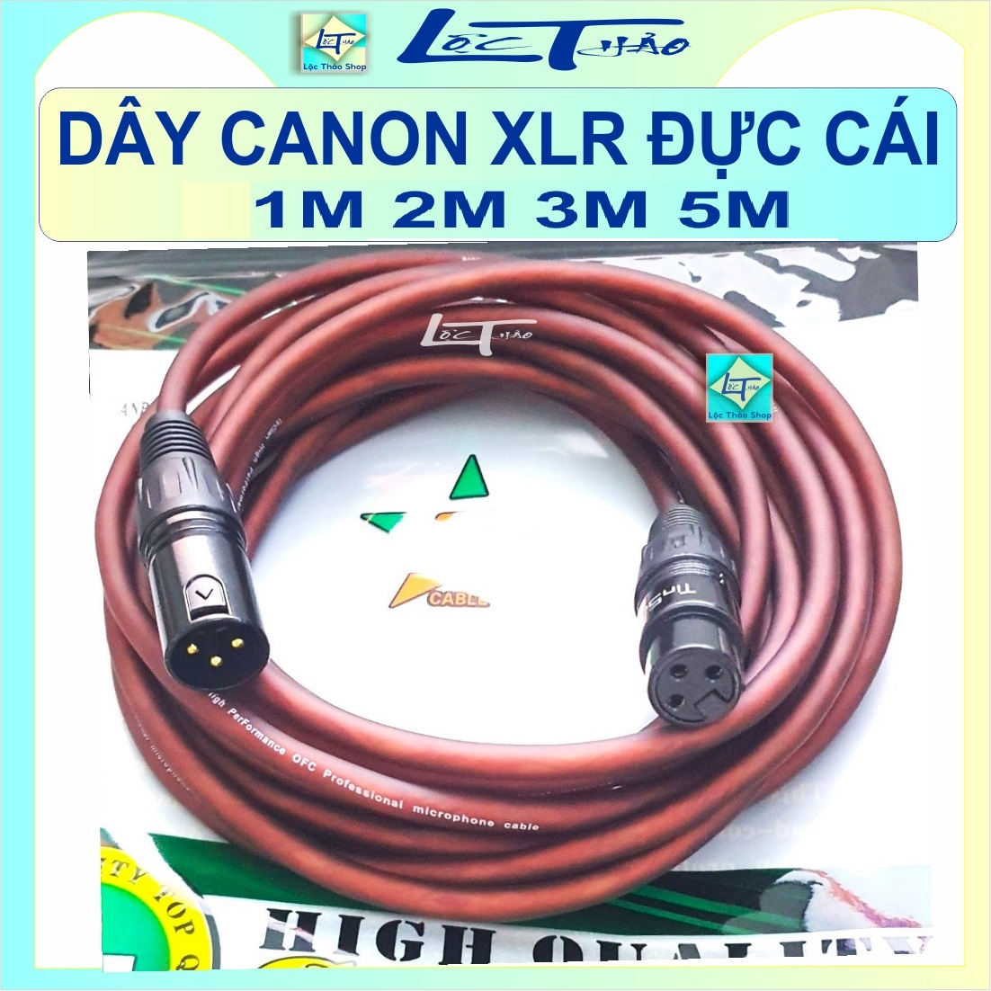 Dây Canon Đực Cái dài 1M 2M 3M 5M 10M (Dây Jack Canon, Dây tín hiệu 2 đầu Canon, Microphone Cable XLR Canon)