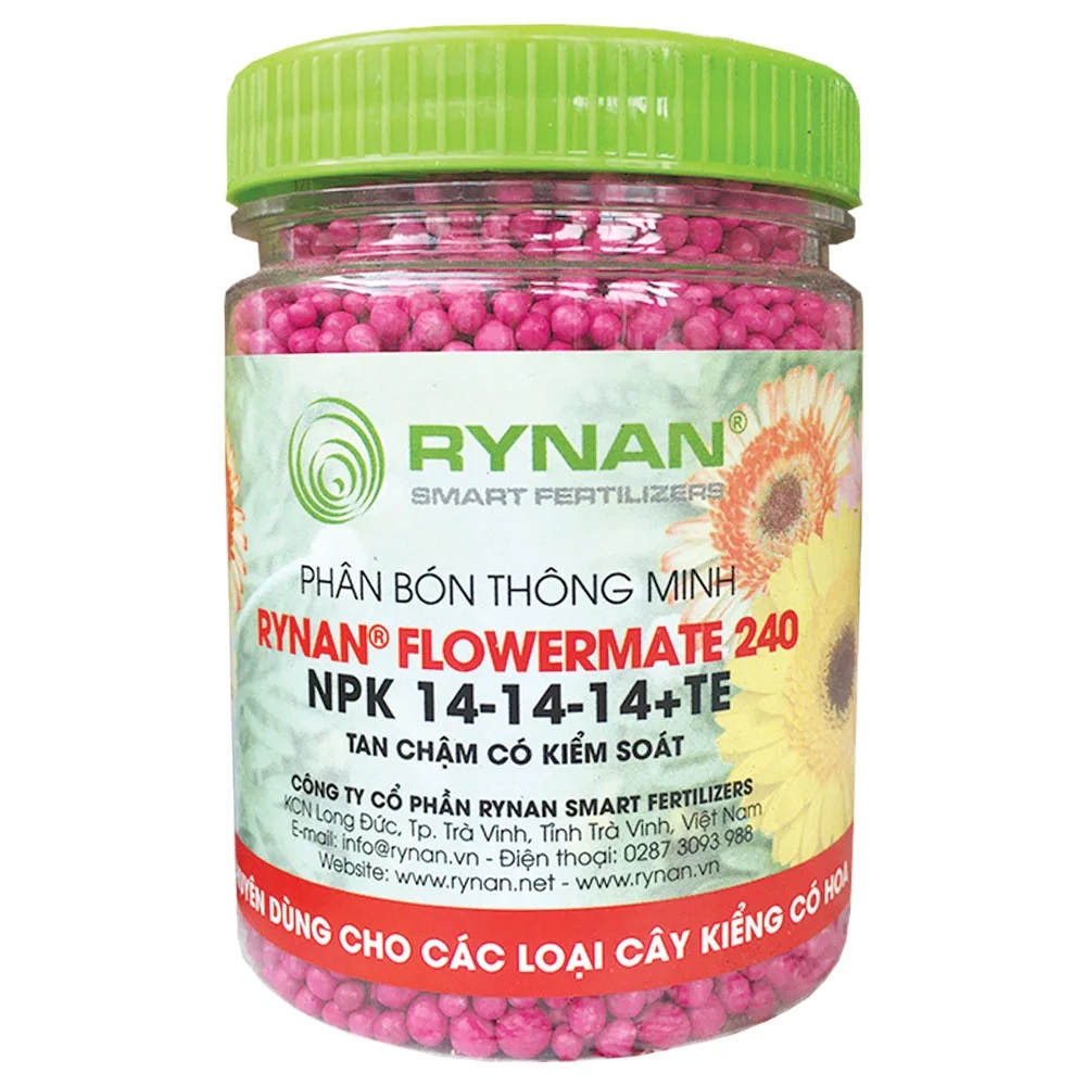 Phân bón tan chậm RYNAN 240 cho hoa hồng, hoa mai, hoa kiểng 150g - phân bón thông minh