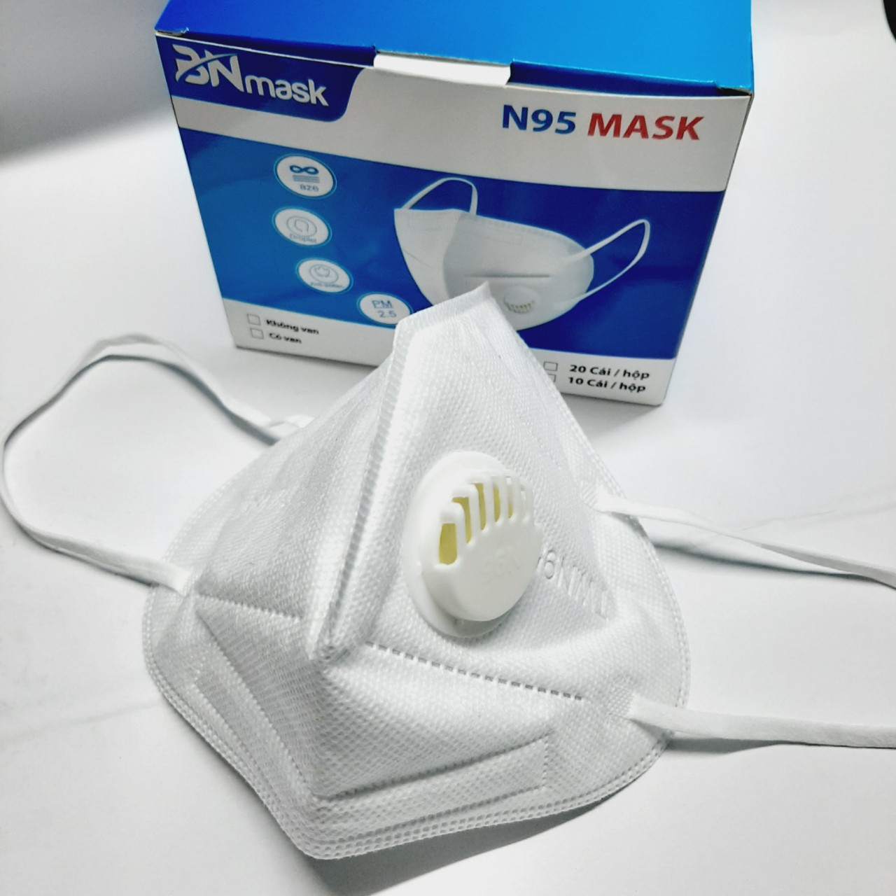 [HCM]Khẩu Trang N95 MASK Có Van Thở (Hộp 10 Cái)