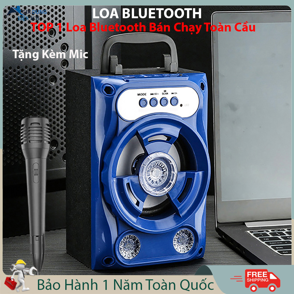 Loa bluetooth hát karaoke mini, âm thanh HIFI cực hay, bass cực chất - Tặng Kèm Micro Karaoke. Bảo hành 24 tháng, lỗi đổi mới 7 ngày .