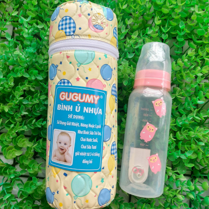 [HCM]Túi ủ bình sữa đơn cho bé họa tiết ngẫu nhiên