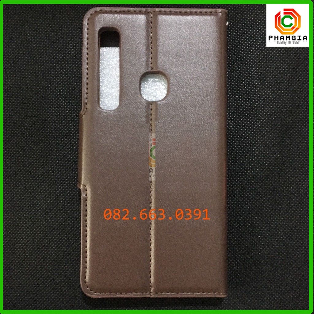 Bao da Samsung A9 2018(A950) da cao cấp, có ngăn thẻ, nắp gập chống đỡ xem phim