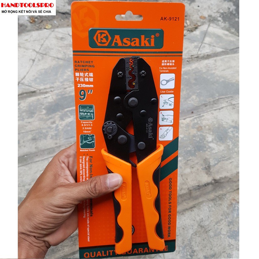 0.5 ~ 6.0mm2 Kiềm bấm cos tròn Asaki AK-9121