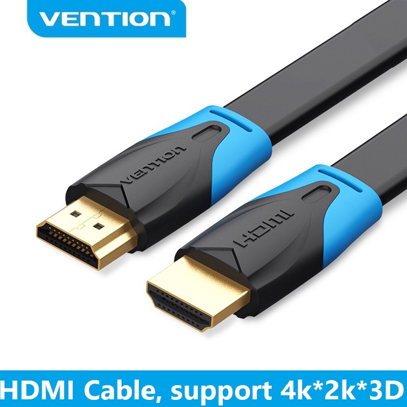 Dây cáp hdmi dẹt hỗ trợ 4k, 2k, 3d dài 1,5m - 10m vention - hàng chính hãng