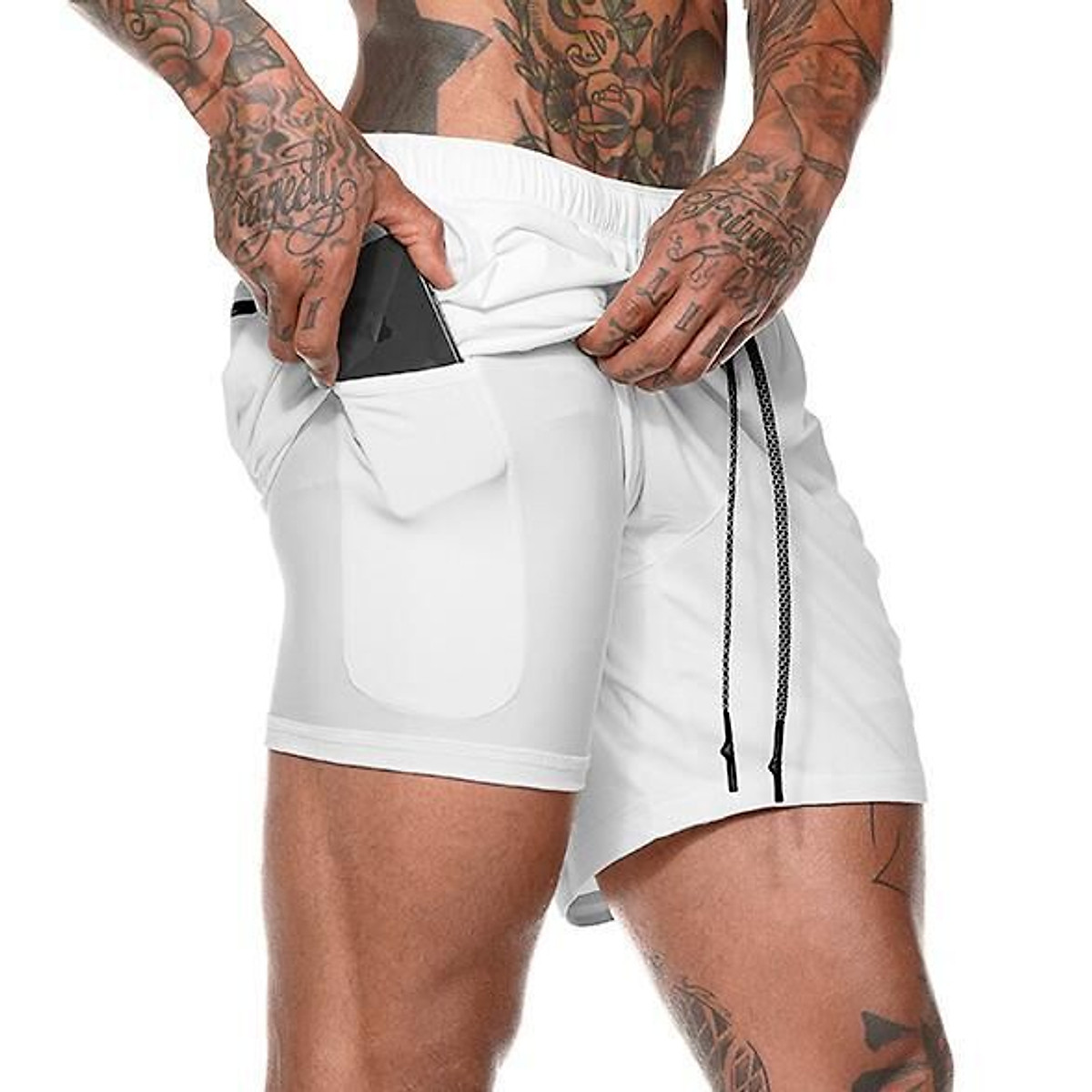 Quần Đùi Gym Nam 2 Lớp - Quần Short Thể Thao, Quần Legging Nam Liền Quần Đùi Tập Gym Nam