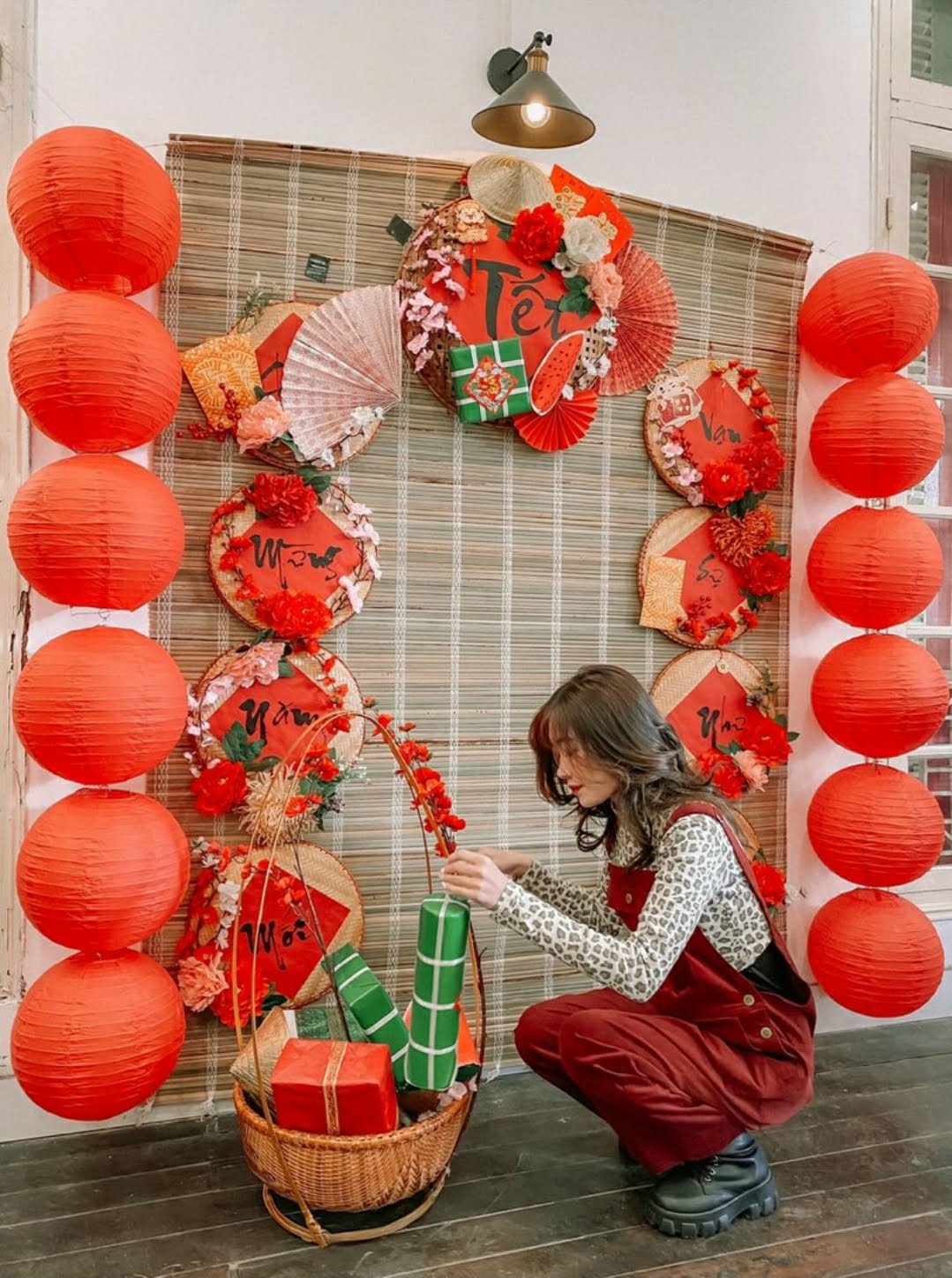 Mành tre trang trí tết 1m5x2m