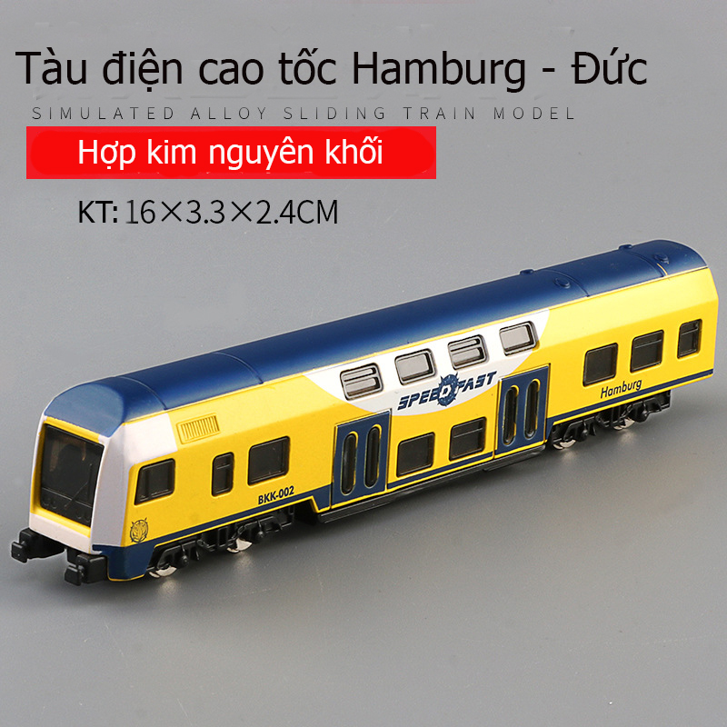 Đồ chơi mô hình tàu điện cao tốc hiện đại bằng hợp kim nguyên khối có thể để trang trí