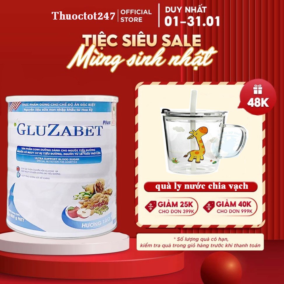 ✅ Sữa gluzabet plus 800g 👍[Freeship] ❤️-dinh dưỡng chuyên biệt cho người tiểu đường