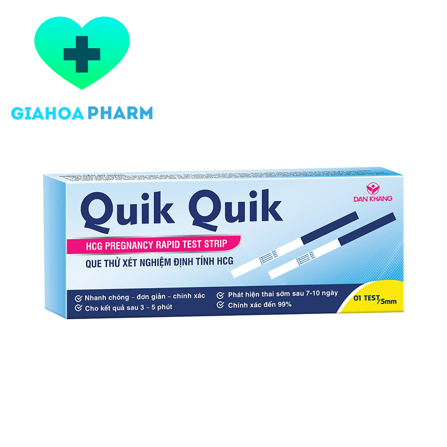 Que thử thai Quik Quik HCG Pregnacy rapid test strip - Dụng cụ test phát hiện thai sớm, nhanh chóng, đơn giản, chính xác