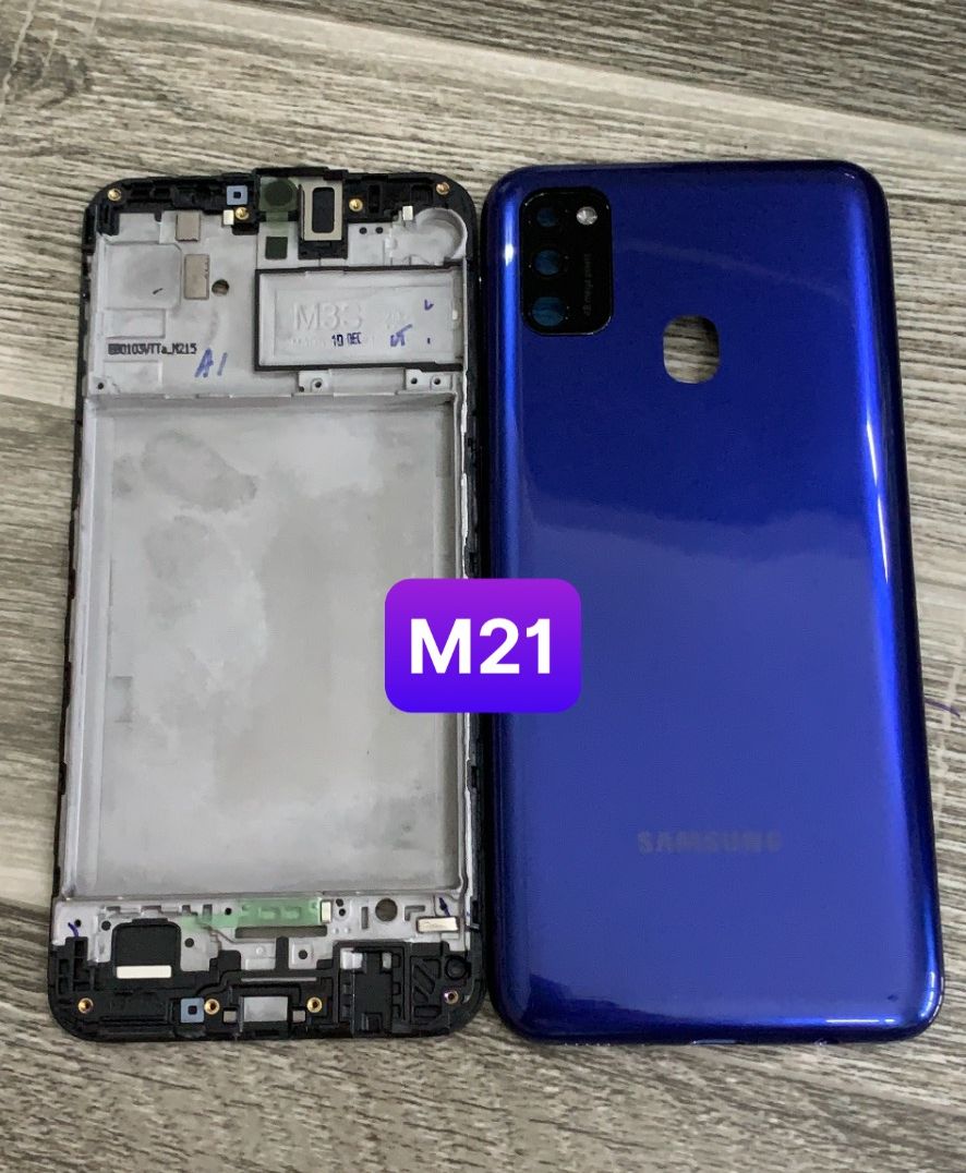 bộ vỏ samsung M21 ( SƯỜN+ LƯNG ,KÍNH CAM ,NÚT BẤN)