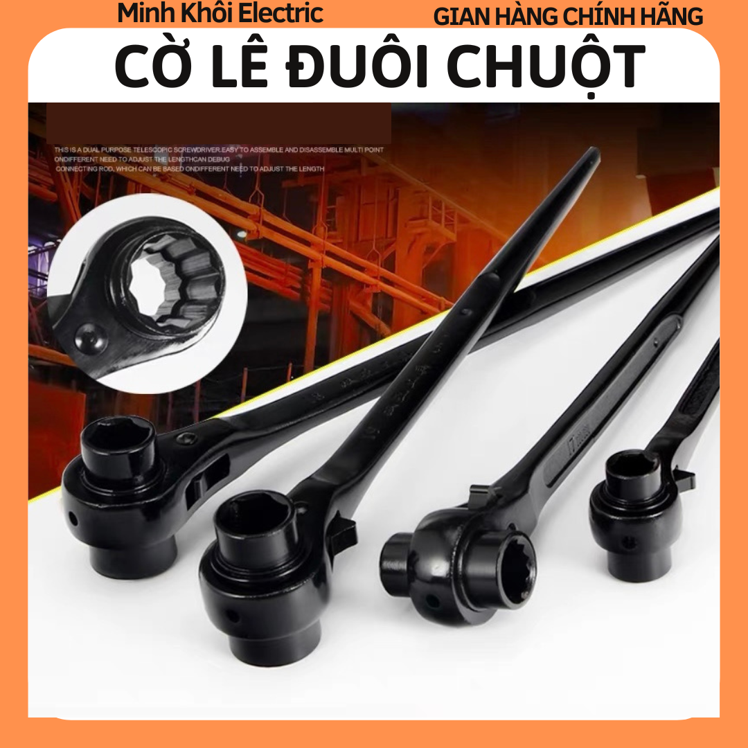 Cờ lê đuôi chuột,tay vặn khẩu đuôi chuột,cần đuôi chuột tự động,cần siết đuôi chuột,cờ lê giàn giáo,tay vặn khẩu,mỏ lết,khẩu tự động đuôi chuột,tẩu đuôi,cờ lê 2 đầu tuýp đuôi chuột,cây siết ốc,cờ lê vặn bánh cóc,tuýp giàn giáo đa năng,cà lê đuôi chuột đảo