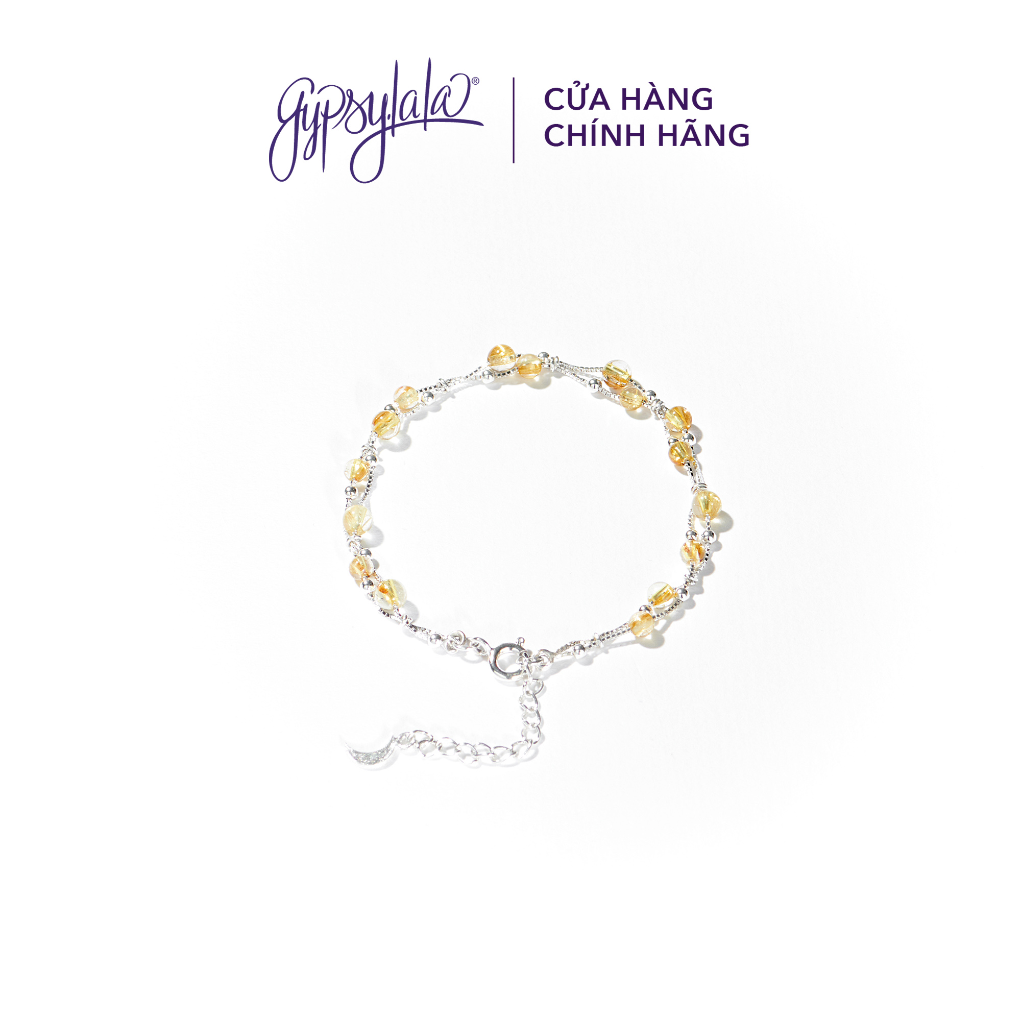 Vòng tay đá thạch anh tóc vàng mini thiên nhiên tài lộc sp002493 gypsy.lala