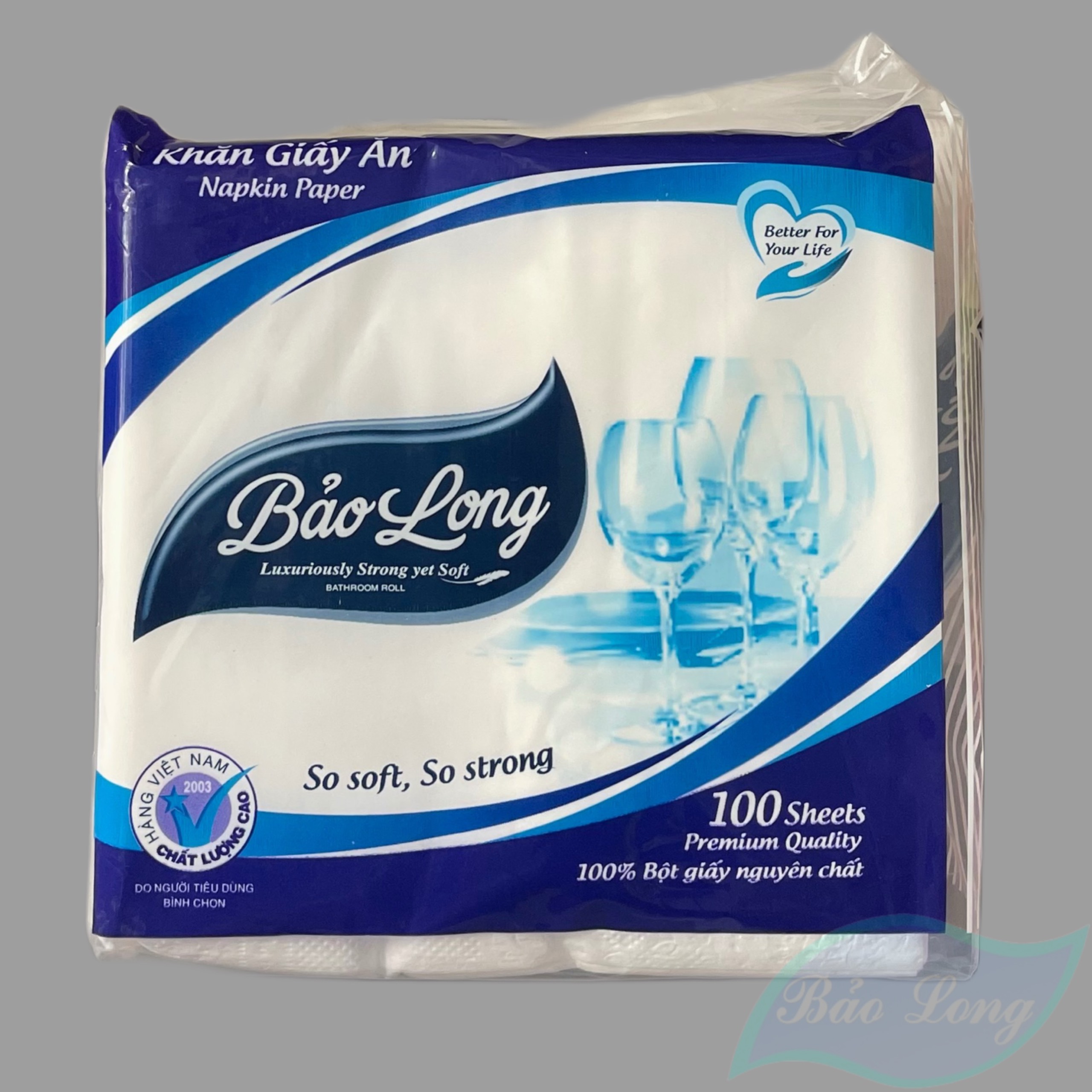 Khăn giấy vuông ăn 100 tờ Bảo Long
