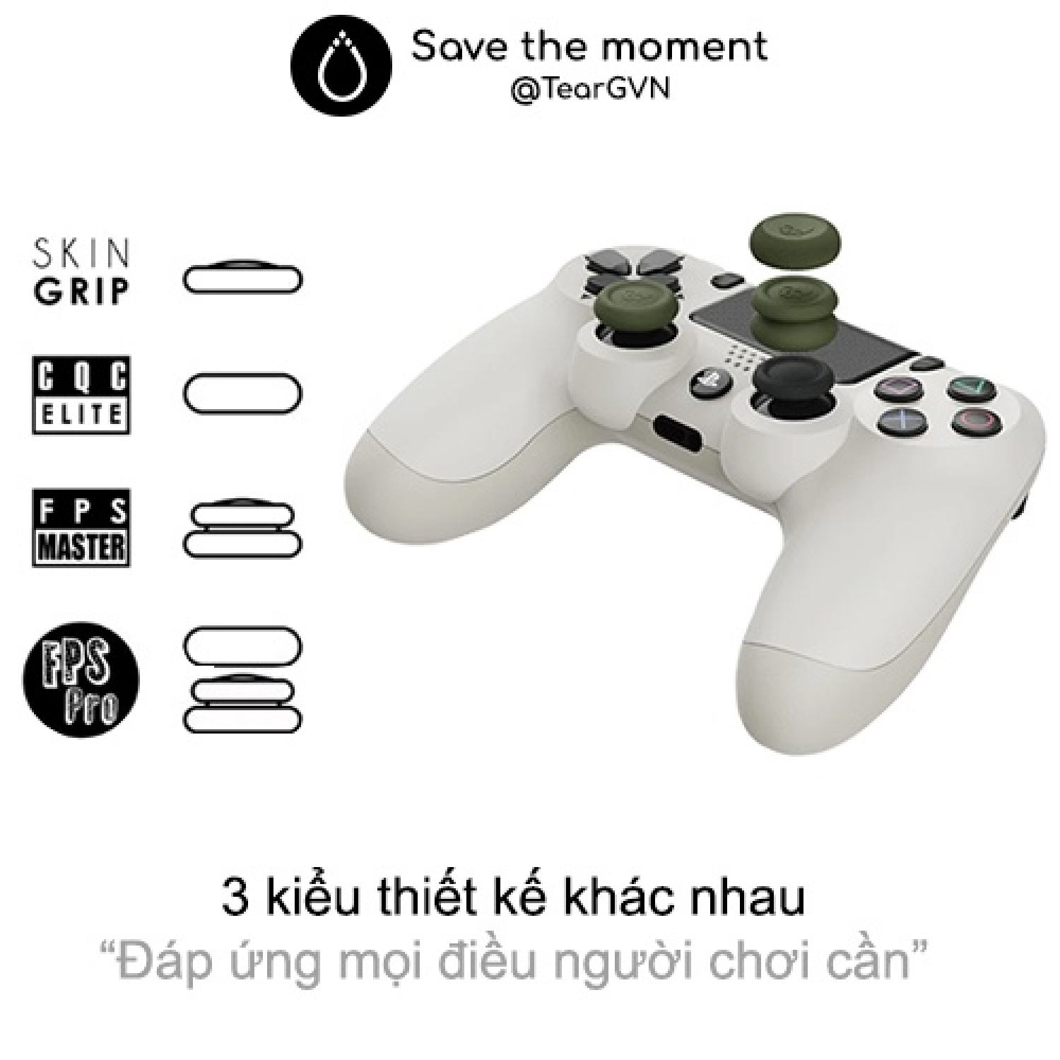 Bộ nút bọc Analog Skull & Co cho tay cầm PS4 / PS5 / Switch Pro Controller - Vỉ 3 cặp