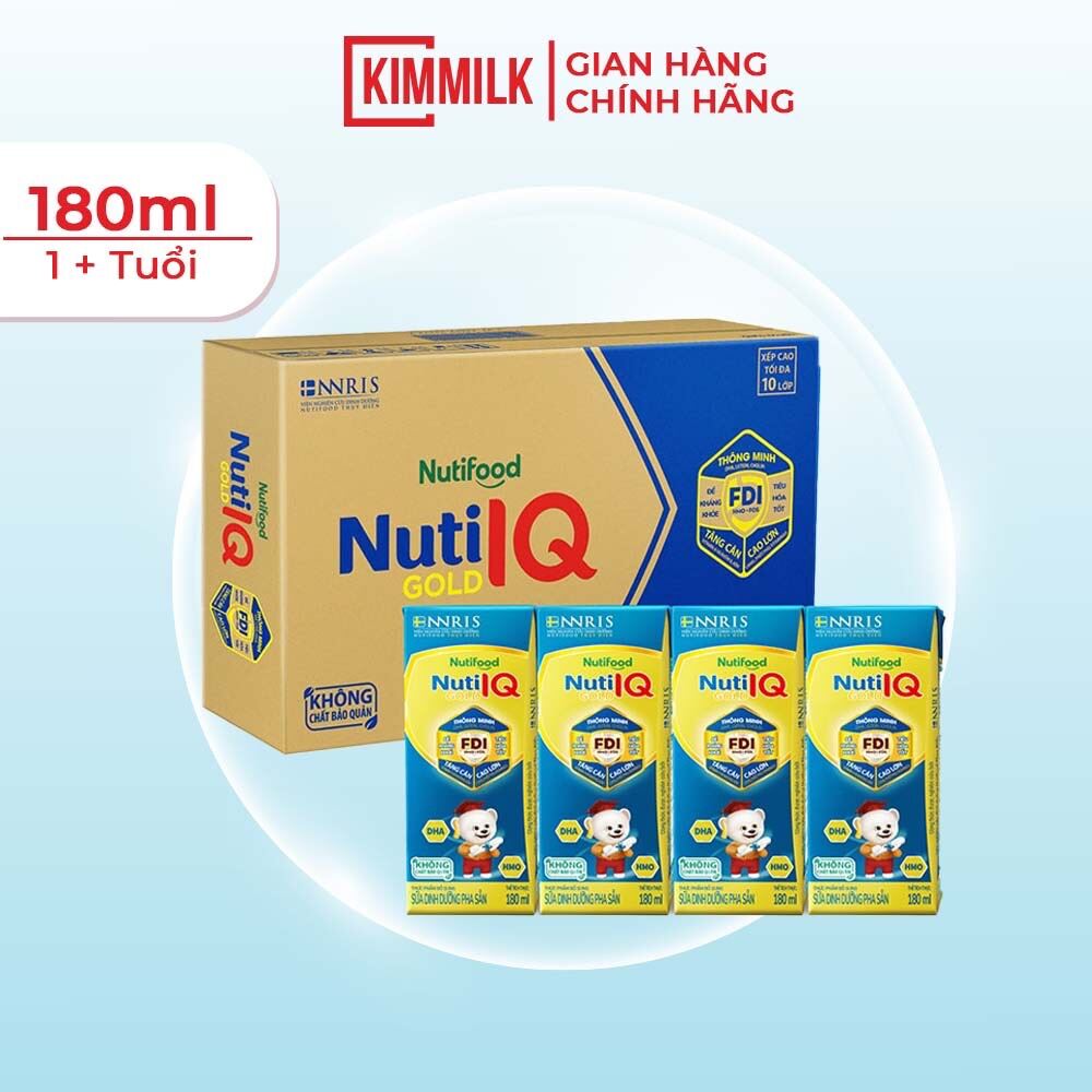 [Hoàn tiền 12%] Sữa Pha Sẵn Nuti IQ hộp 180ml ( Thùng 48 hộp )