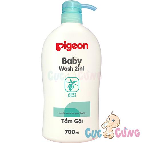 Sữa tắm gội Pigeon jojoba - Màu xanh 700ml - sua tam goi