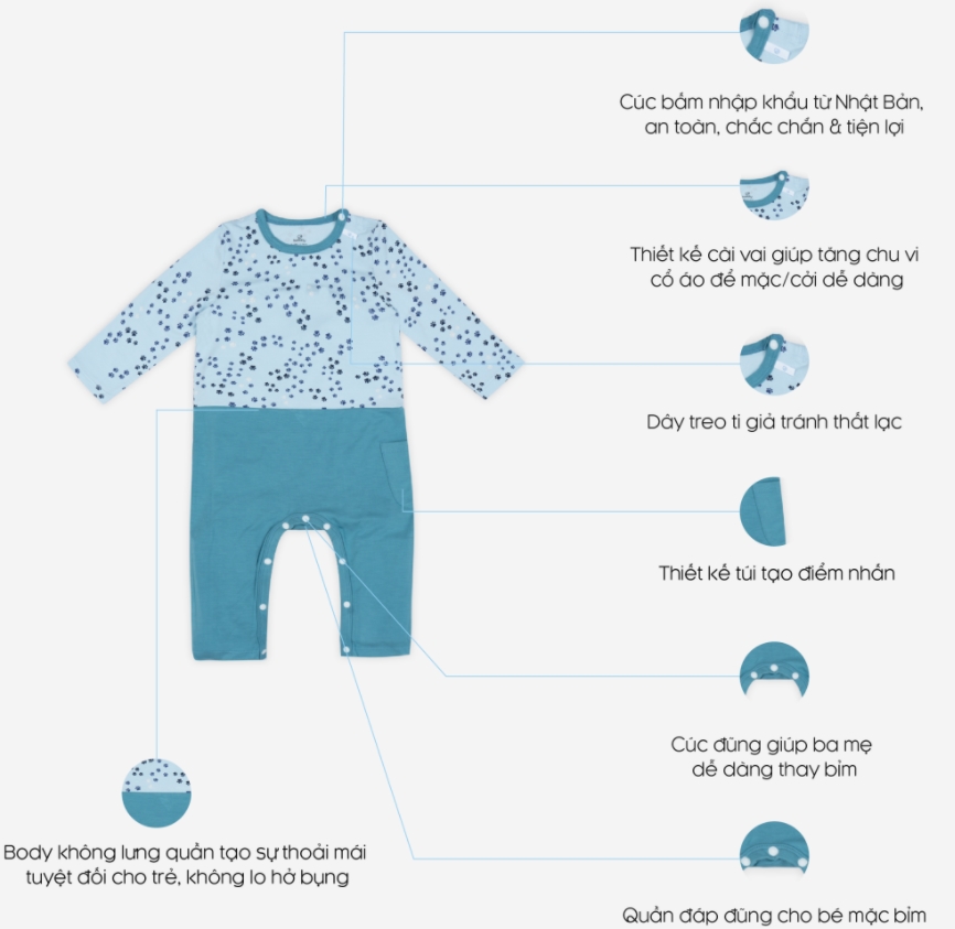 Body Dài Tay BU Bambus B15 • 0-3M 3-6M 6-9M 9-12M • Choding Home
