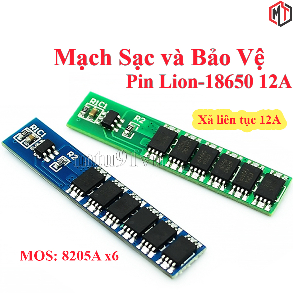 Mạch Sạc và Bảo Vệ Pin 1S 3.7V 12A (dùng cho Pin Lithium - Li-ion - 18650)