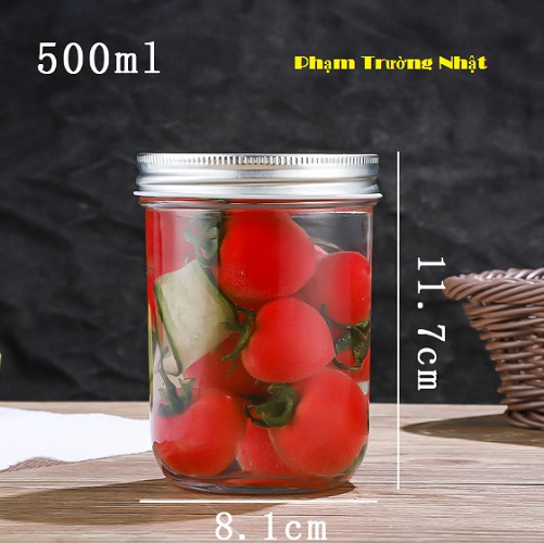 Combo 6 Hũ thuỷ tinh đáy nhỏ nắp bạc 100ml 200ml 250ml 500ml