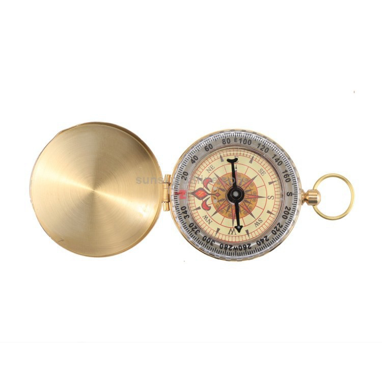 La bàn du lịch bỏ túi Compass vỏ kim loại