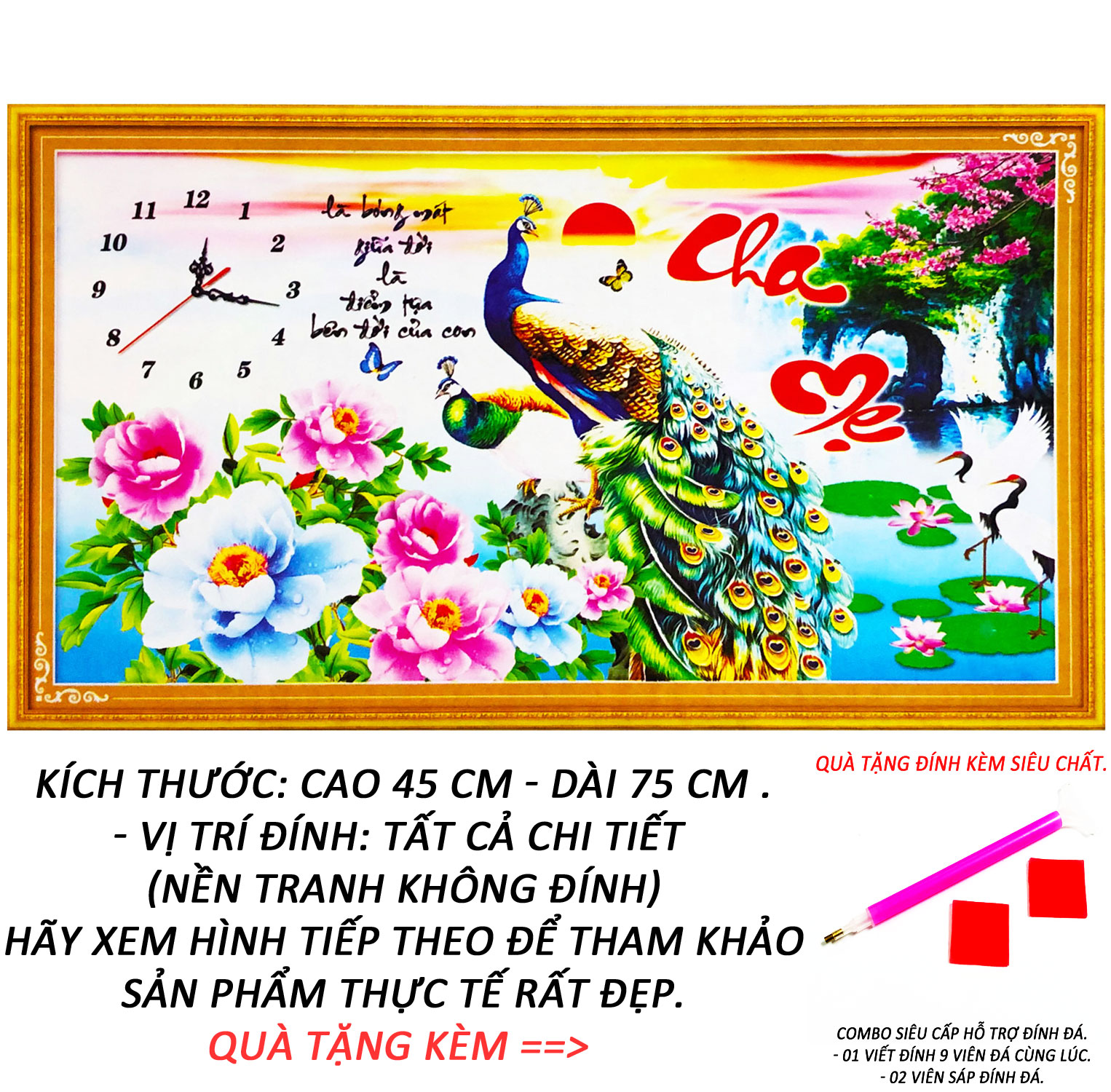Tranh Đính Đá 5D - Cha Mẹ Là Suối Nguồn Hạnh Phúc 26 (Kèm Quà Tặng) - Tranh Minh Hiền (TỰ ĐÍNH ĐÁ)