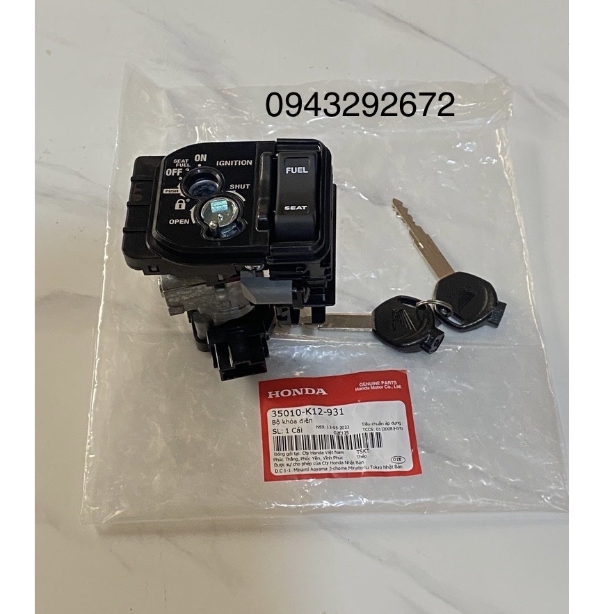 Bộ Khóa Điện Lead 125 2015>2016 Mặt Đen Honda (35010K12931)