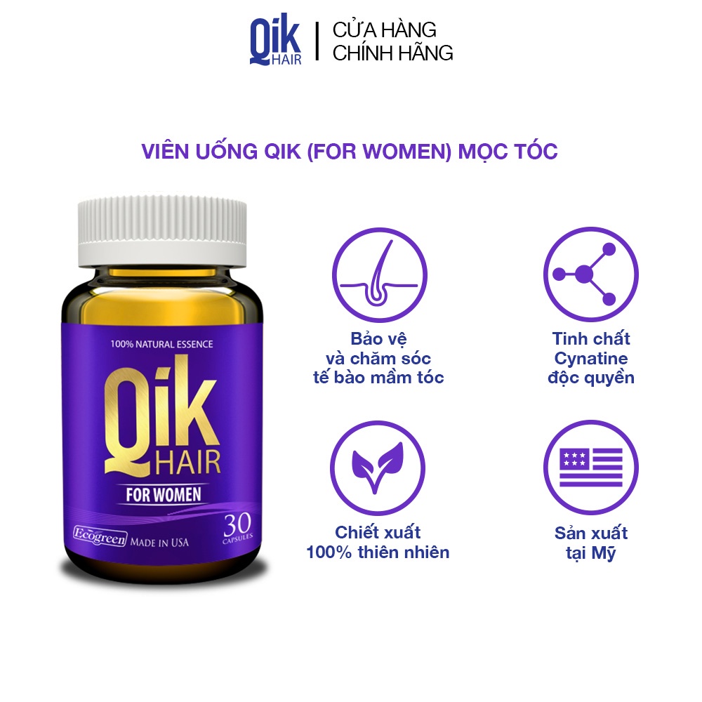 QIK HAIR (cho Nam) giảm rụng, mọc tóc với Cynatine®,