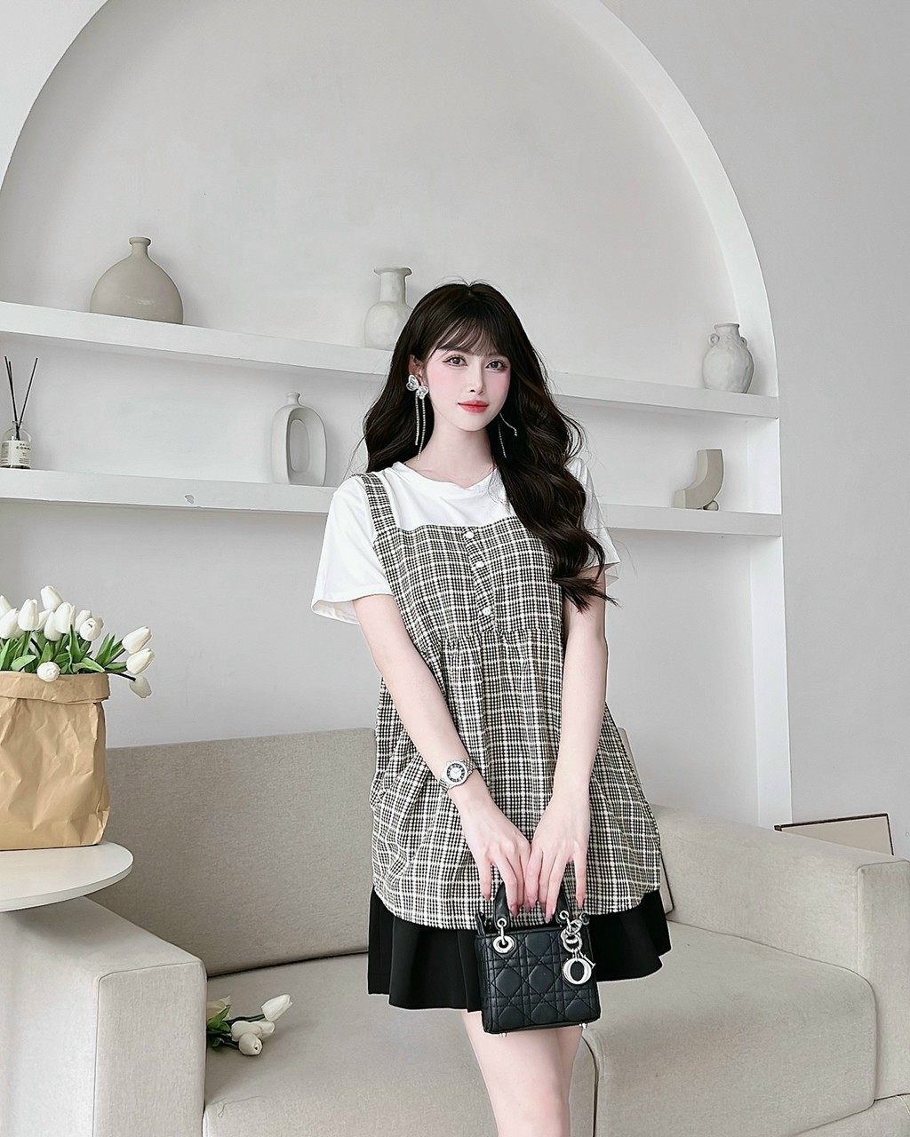 Áo bầu liền yếm hàng thiết kế cho mùa hè