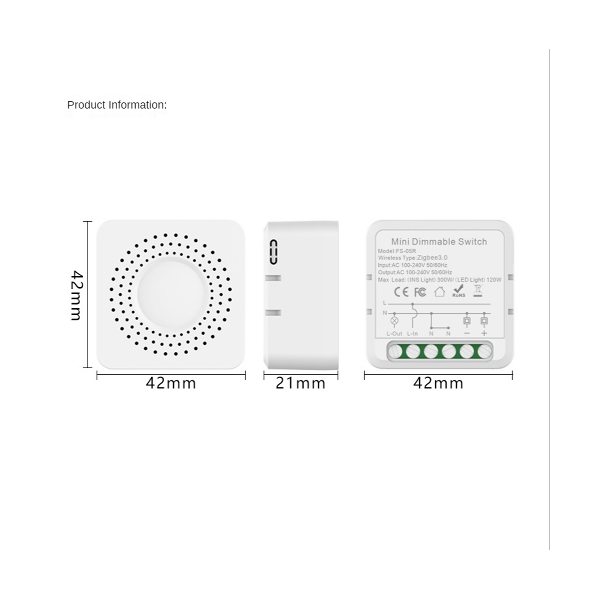 1 Piece Tuya WiFi Smart Dimmers Switch Module Smart Dimmer Switch Supports 2 Way Control Work with for Alexa Google Home