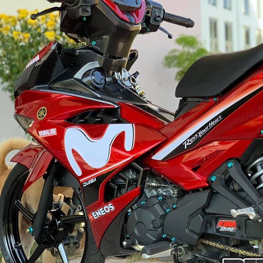 Tem Rời Xe Yamaha Exciter 150 Movistar Dán Xe Đỏ