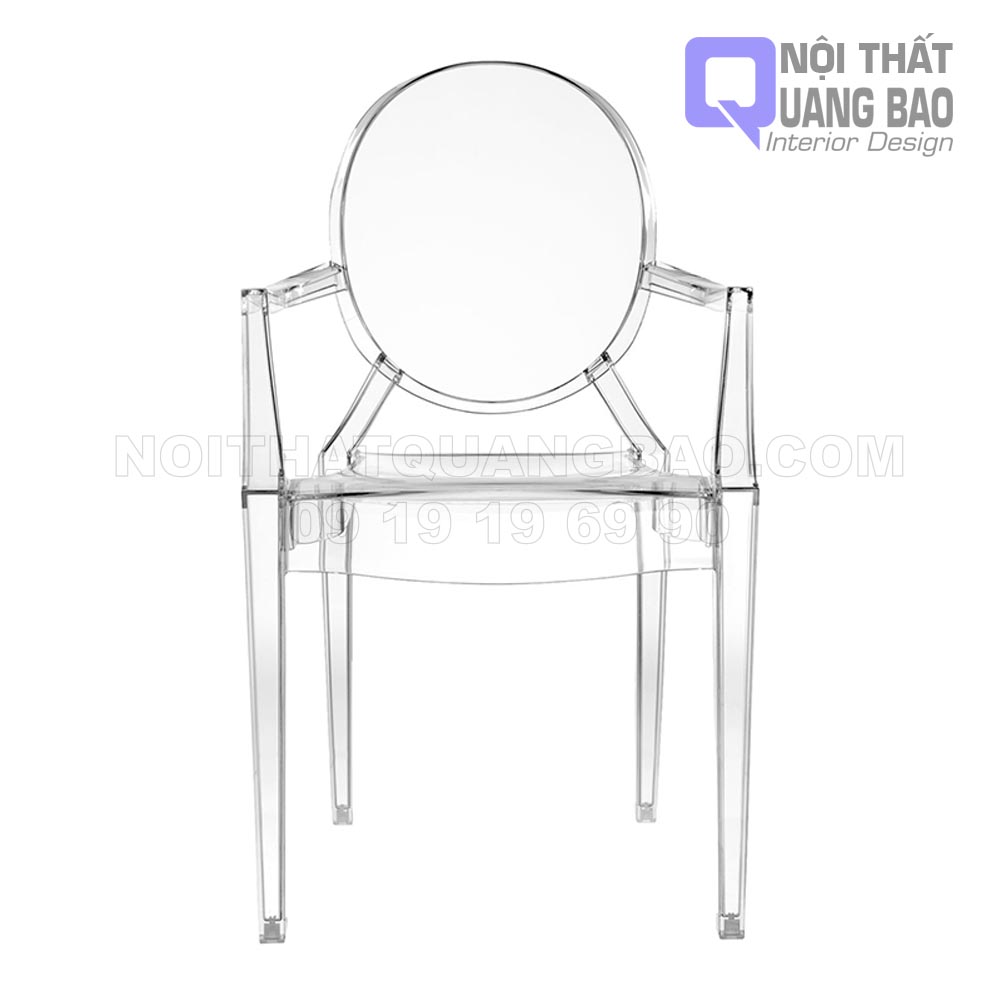 [HCM]Ghế Ghost-Arm Có Tay Nhựa PP Trong Suốt (QB-NT-GCF46)