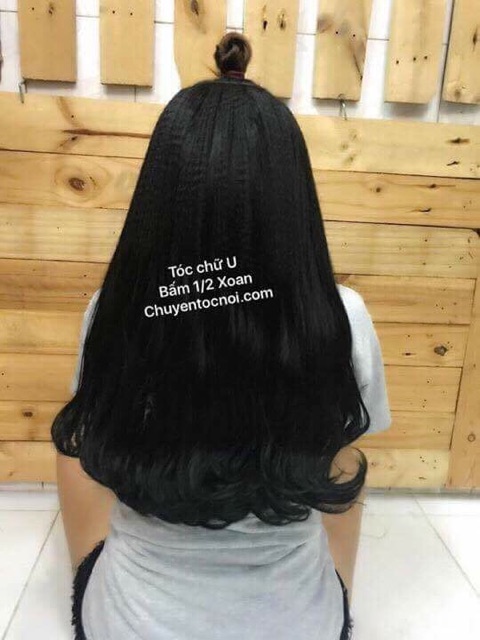 Tóc Giả Nữ Tóc Kẹp Chữ U- Mã Ku08 Bấm Phồng