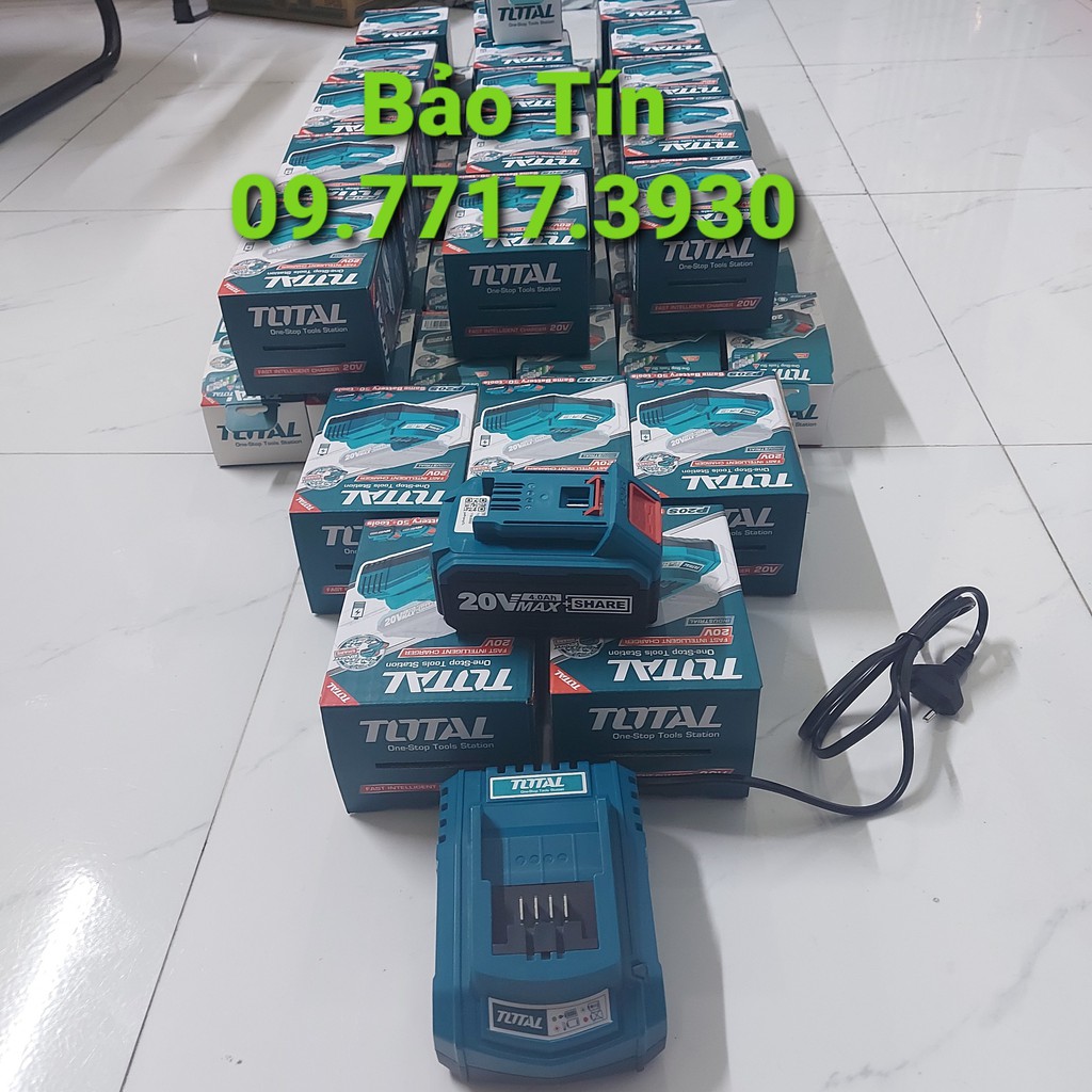 [HCM]ĐẾ SẠC 20V TOTAL TFCLI2001 [CHÍNH HÃNG] CỤC SẠC [PIN LITHIUM 20V/2AH/4AH TOTAL INGCO]