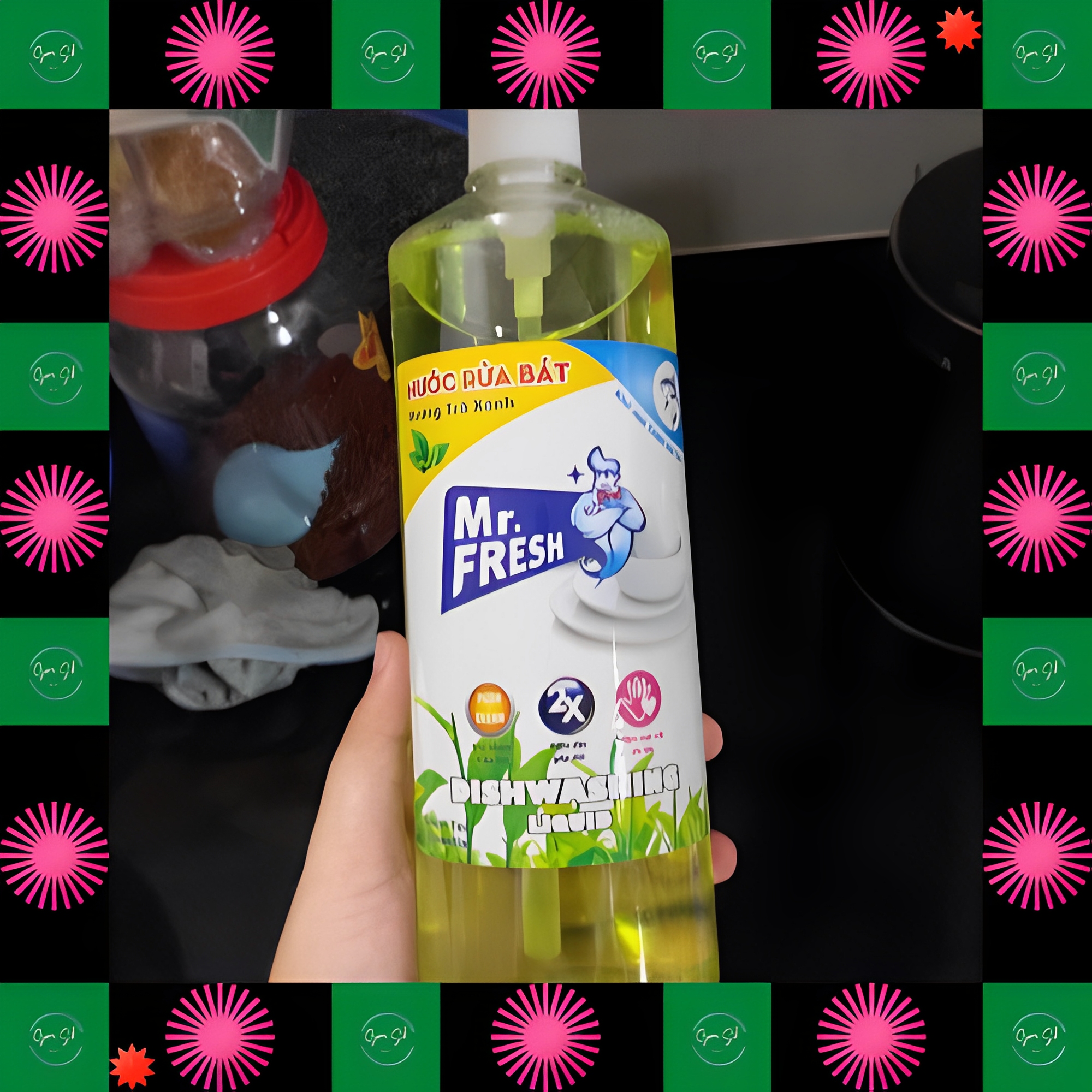 [Chai to tiết kiệm] Nước rửa chén bát đậm đặc van nhấn Mr Fresh 800ml (Đào, Cam, Trà Xanh, Quế)